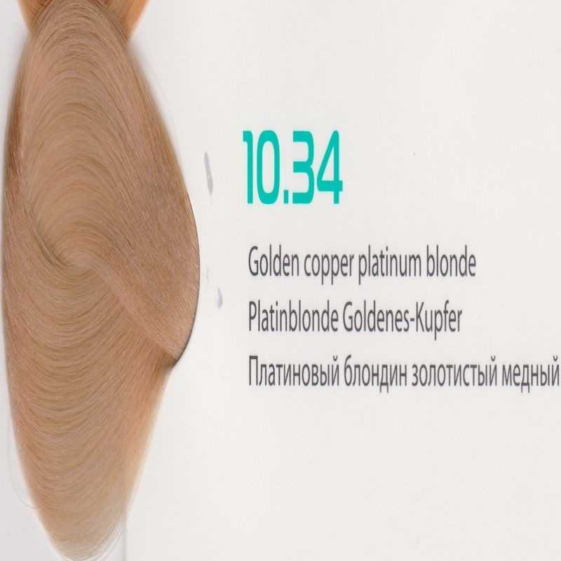 HY 10.34 Платиновый блондин золотистый медный Крем-краска для волос с Гиалуроновой кислотой серии “Hyaluronic acid”, 100мл, Kapo